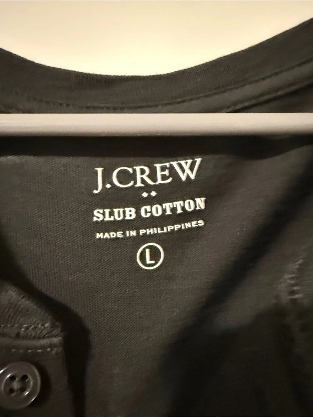 J Crew Henley Short-Sleeve Shirt in Charcoal L